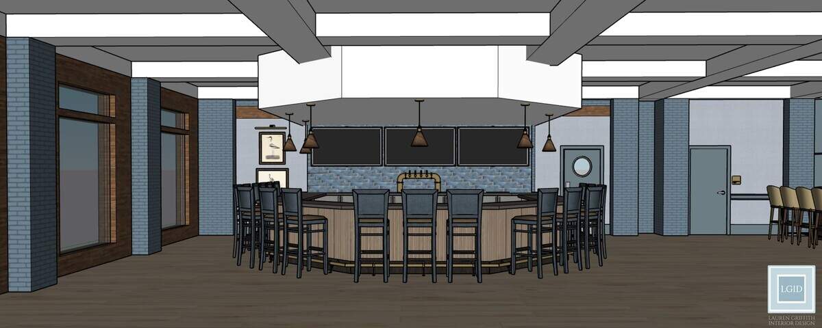 A mock-up Lauren Griffith Interior Design shows plans for Wild Wing Golf Course’s new bar.